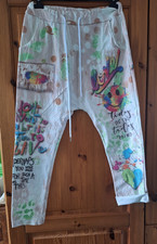 Damen Hose, leicht tiefer Schnitt, Made in italy, Gr. 38, Lindsay Moda,