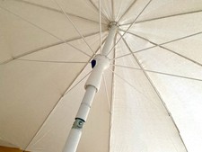 Großer Sonnenschirm Marktschirm creme weiß Schirm D 250 cm rund m. Stange