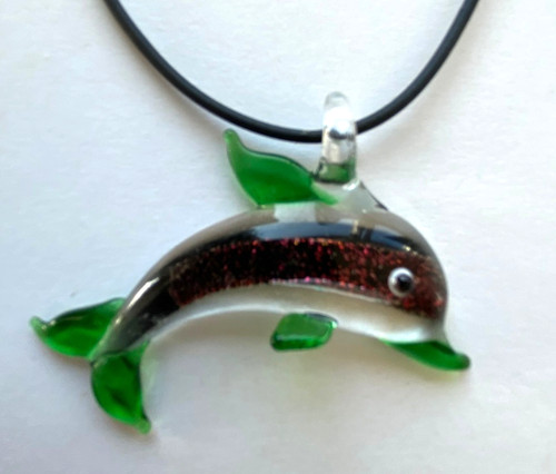 Glasanhänger delfin halskette - glasanhänger,