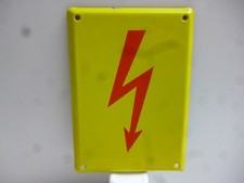 Achtung Hochspannung  Lebensgefahr Original altes Emailschild um 1960