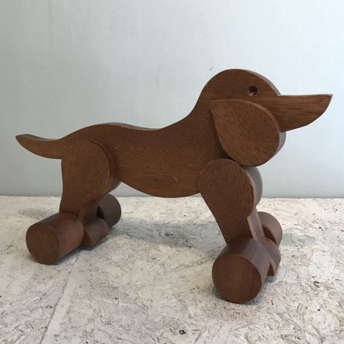 Schiebetier dackel teakholz - schiebetier,