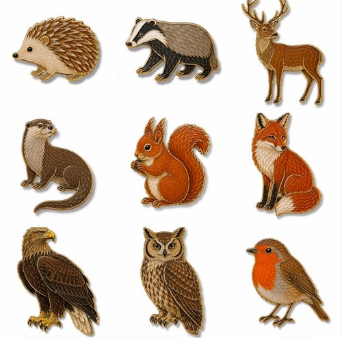 British animals emaille - emaille, pin