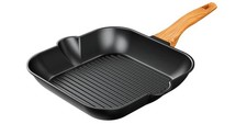 ERNESTO Pfanne Aluguss Holzdesign eckig 28x28 schwarz Grillpfanne