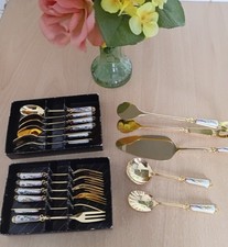 Kaffeebesteck vergoldet  mit edler Verzierung am Griff ausgezeichnet erhalten