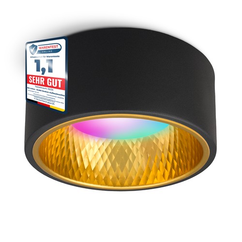 Olino aufbauspot schwarz gold - schwarz,
