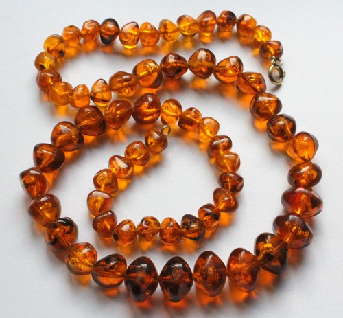 Vintage kette bernstein imitat - vintage,