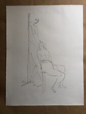 Lithografie des Bildhauers Gustav Seitz, Zwei Mädchen, handsigniert 