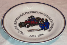 DDR Andenken-Souvenir-Teller-Freiwillige Feuerwehr Grünlichtenberg 1924-1984