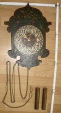 Alte Bauern-Wanduhr bemalt mit