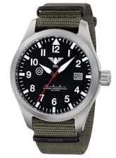 KHS Herren-Armbanduhr Airleader Olivgrün/Stahl AIRS.NSGO
