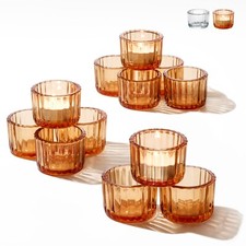 12er Set Teelichter Glas Gold