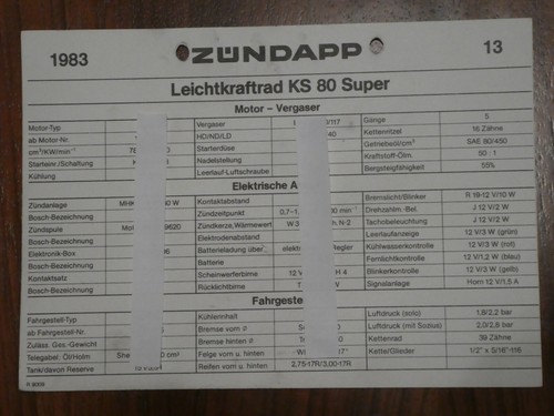 Zündapp super - ks, 80