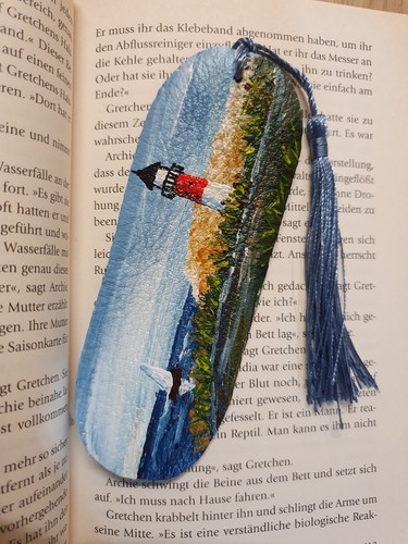 Handgemaltes lesezeichen auf - -,
