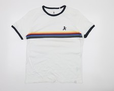 Ampelmann Berlin Herren T-Shirt weiß Regenbogen Streifen Rundhals L