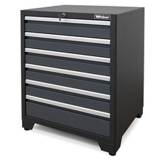Weber Werkzeugschrank Werkstattschrank Serie 610 6 Schubladen grau abschließbar