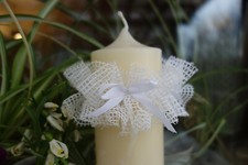 Kerzenrock Tropfschutz  Kommunion Taufe NEU creme  (D3-5cm)