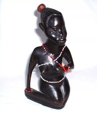 Geschnitzte Ebenholz Figur 25,5 cm - Frauenfigur / Frauenakt - Handarbeit