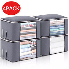 4 Stück Unterbett Kleidung Aufbewahrungstaschen Reißverschluss Organizer Garderobe Würfel Schrank Boxen