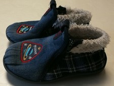 Kinder Hausschuh Knöchelhoch Gr. 26 Blau mit Muster der Marke RELAX