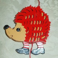 MINI Hampel-Igel Hampelfigur Hampelmann Igel 8,5 cm Holz Doppelseitig Dekoriert