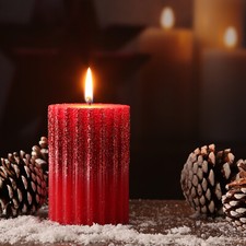 Stumpenkerze Goldglitzer