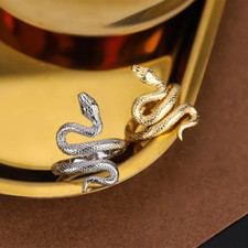 Damen Ring Schlange Sterling Silber 925 Ring Größe verstellbar