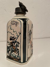 Ulmer Keramik Flasche 20 cm,  0,5 l, 4-seitig bebildert, geringfügiger Schaden