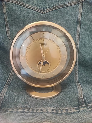 Seiko tisch uhr mit mondfaser - seiko,