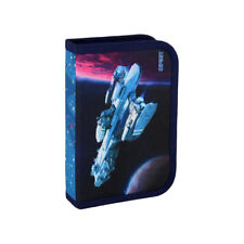 SPIRIT Schul Federmappe Weltall Mäppchen Etui Tasche gefüllt Raumschiff blau neu