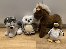 Steiff Plüsch Stofftier Konvolut Pinguin Husky Pummy Eule Wittie Pony Pferd Rico