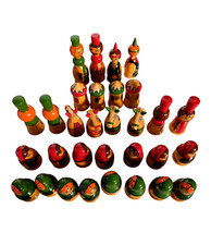 Vintage alte Schachfiguren aus