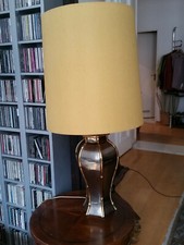 BILDSCHÖNE INDISCHE STEHLAMPE METALLFUSS HALBANTIK H 90 cm DM 40 cm