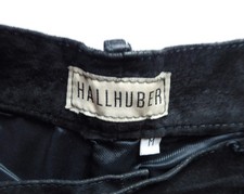 Hallhuber Echt Velours Leder Hose schwarz Größe M