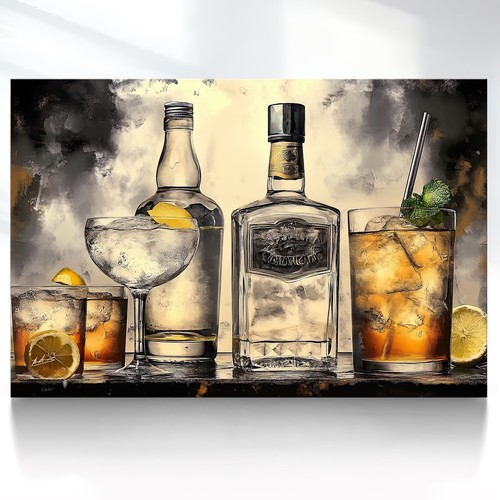 Leinwand bild cocktails küche - leinwand,