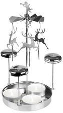 Weihnachtsglockenspiel Rentier Metall Pyramide Tischkarussel Teelichter 10x20 cm