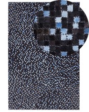 Teppich Leder braun/blau
