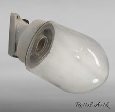 47252 selten antike  Art Decó XXL SCHRÄGHALS-GLASKOLBENLAMPE Hoflampe 30 x 15 cm