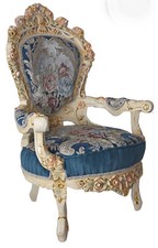 Antik Sessel Barock Stuhl Armlehnstuhl Retro Armlehnsessel Rokoko Salon Sessel