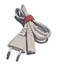 Netzkabel Euro 8 Stecker Stromkabel 2pol Netzanschluss-Kabel Doppelnut 1 m weiß