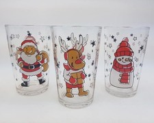 6 Gläser a 215 ml Sterne Advent Weihnachten Elch Weihnachtsmann Schneemann