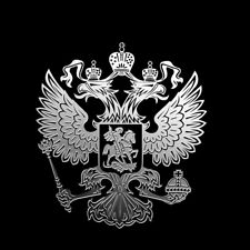 3D Russland Aufkleber Silber Wappen Russia Russischer Adler Sticker