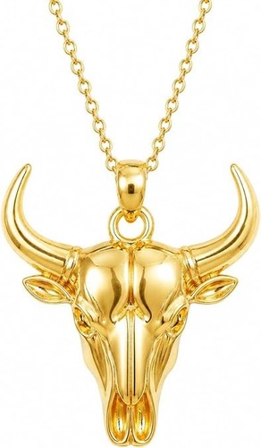 14k gold bullskull - gold, halskette