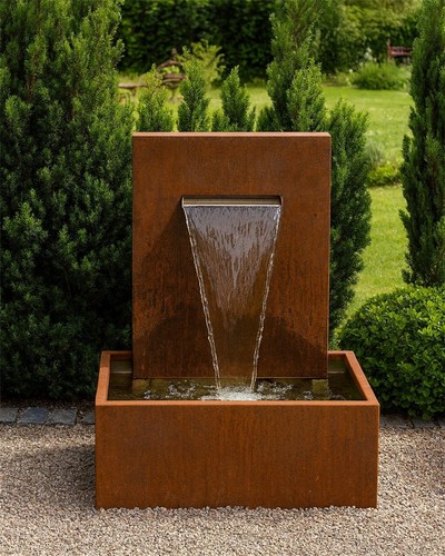 Wasserspiel cortenstahl - wasserspiel,