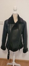 Damen Only Jacke Schwarz Fell Lederimitat Wie Neu Kunstleder S