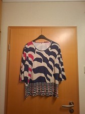 Blau/Rot/Hellbeiges Shirt "