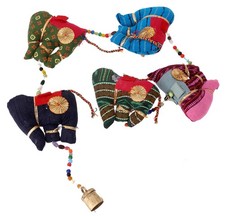 Mobile, upcyceling Dekoration aus Indien, 1 m Türdekoration - Elefanten 