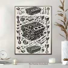 Leinwanddruck  V8 Motor