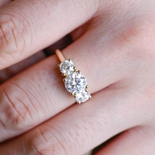 Moissanit ring rundschliff - rundschliff, 3