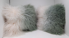 100 % Tibet Lammfell Schaf Kissenbezug + Kissen zweifarbig ca. 40 x 40 cm v. Voß