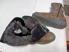 Damen Stiefeletten von VITAFORM, Gr. 40, Lackleder, Farbe grau-beige, gefüttert